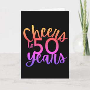 Black Pink Ombre Cheers to 50 Years Card