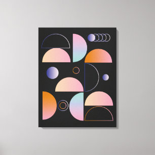Black Pink Orange Abstract Art Pattern Canvas Print