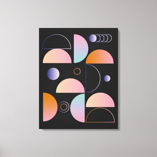 Black Pink Orange Abstract Art Pattern Canvas Print (Front)