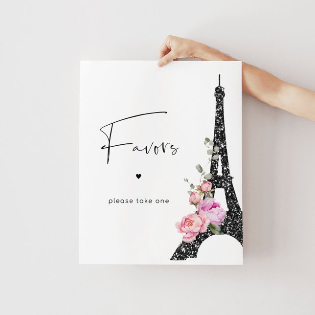 Black pink Paris minimalist favours please take on Poster (Creator Uploaded)