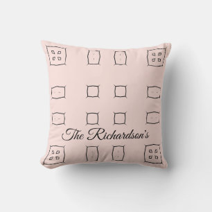 Black Pink Personalised Geometric Minimal Bedding Cushion