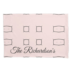 Black Pink Personalized Geometric Minimal Bedding Pillowcase