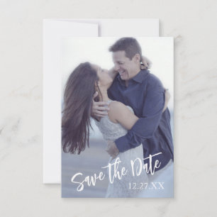 Black Pink Photo Floral Wedding Save the Date Card