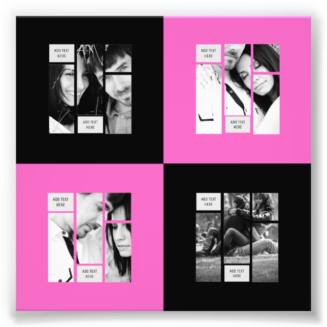 Black Pink PHOTO Template - Transfer To ANY Gift Print (Front)