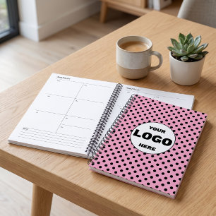 Black & Pink Polka Dot Custom 2027 Business Planner