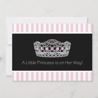 Black Pink Princess Baby Shower Invitation