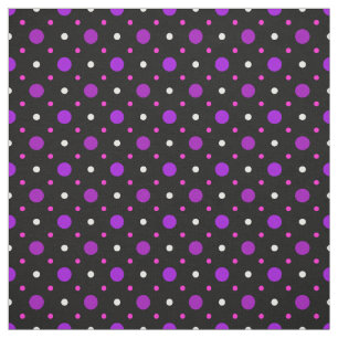 Black Pink Purple Spot Polka Dot Pattern Fabric