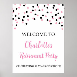 Black Pink Retirement Party Custom 18x24 Poster