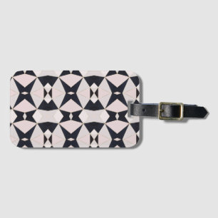 Black Pink Rose Gold Kaleidoscope Geometric Luggage Tag