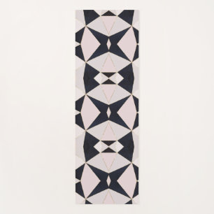 Black Pink Rose Gold Kaleidoscope Geometric Yoga Mat