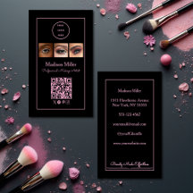 Black Pink Script Logo QR Code Photo Makeup