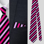 Black Pink Stripes Abstract Pattern     Tie<br><div class="desc">Black Pink Stripes Abstract Pattern neck tie.</div>