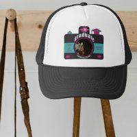 Black Pink Teal Vintage Camera Art Trendy Graduate