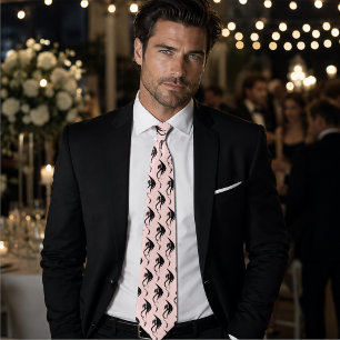 Black Pink Tribal Dragon Tie