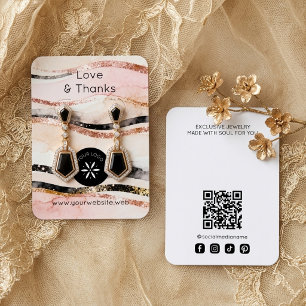  Black & Pink Whimsical Jewelry Display TMF26 Business Card