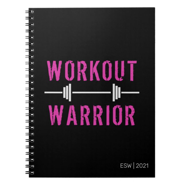 Black Pink Workout Warrior Fitness Journal (Front)