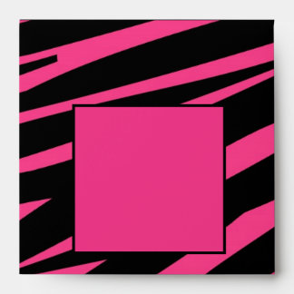 Black Pink Zebra Print Envelope Template
