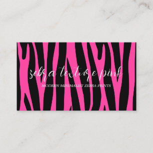 Black Pink Zebra Stripe Boutique Business Card