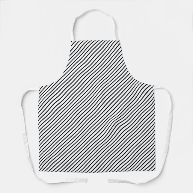 Black Pinstripe Kitchen Grilling Barbecue Chef  Apron (Front)