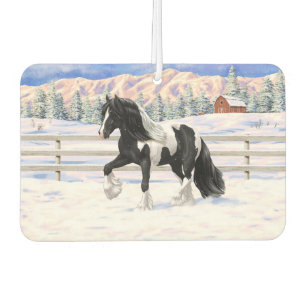 Black Pinto Piebald Gypsy Vanner Draught Horse Car Air Freshener