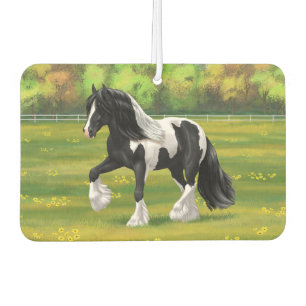 Black Pinto Piebald Gypsy Vanner Draught Horse Car Air Freshener