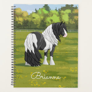 Black Pinto Piebald Gypsy Vanner Draught Horse Planner