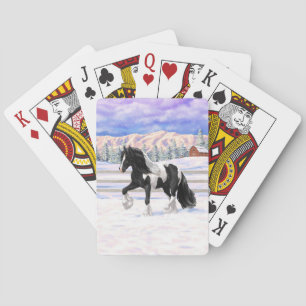 Black Pinto Piebald Gypsy Vanner Draught Horse Playing Cards