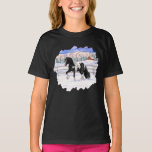 Black Pinto Piebald Gypsy Vanner Draught Horse T-Shirt