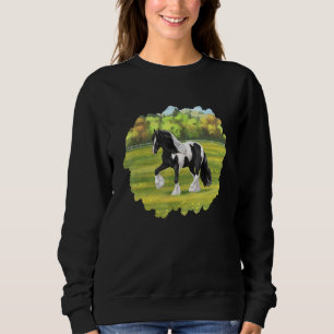 Black Pinto Piebald Gypsy Vanner Irish Cob Draught Sweatshirt