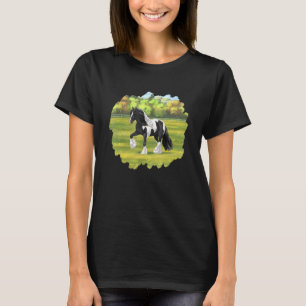 Black Pinto Piebald Gypsy Vanner Irish Cob Draught T-Shirt