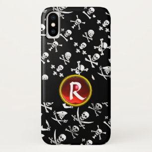 BLACK PIRATE BANNERS SKULL,CROSSED BONES,SWORDS Case-Mate iPhone CASE