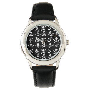 BLACK PIRATE BANNERS SKULL,CROSSED BONES,SWORDS WATCH
