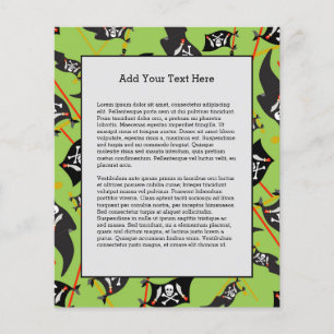 Black Pirate Flag Skulls White Bones Raiding Flyer