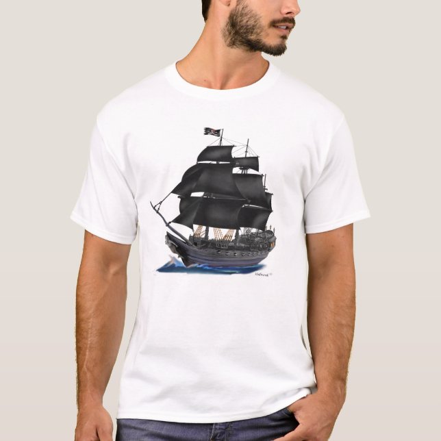 BLACK PIRATE SHIP T-Shirt (Front)
