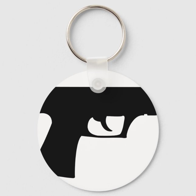 black pistol - gun key ring (Front)
