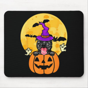 Black Pitbull Witch Dog Lover Halloween Costume Mouse Pad