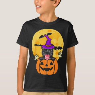 Black Pitbull Witch Dog Lover Halloween Costume T-Shirt