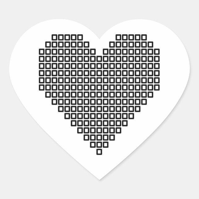 Black pixel heart sticker (Front)