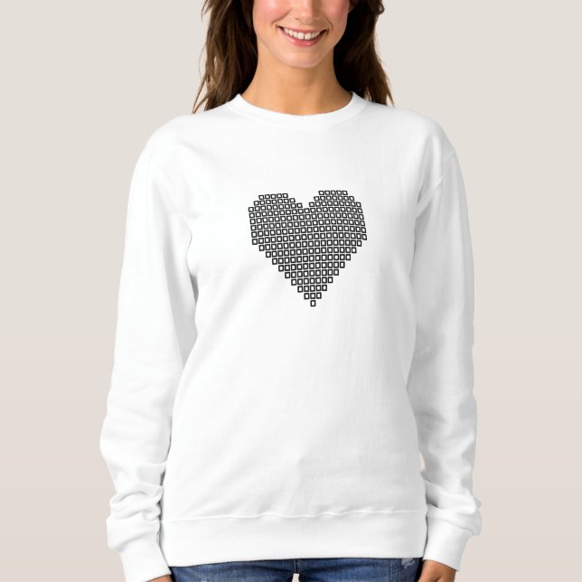 Black pixel heart sweatshirt (Front)