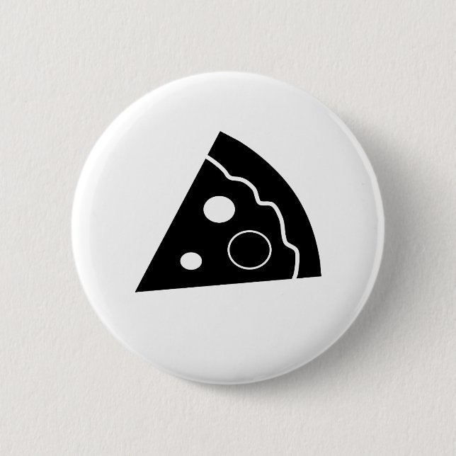 Black Pizza 6 Cm Round Badge (Front)