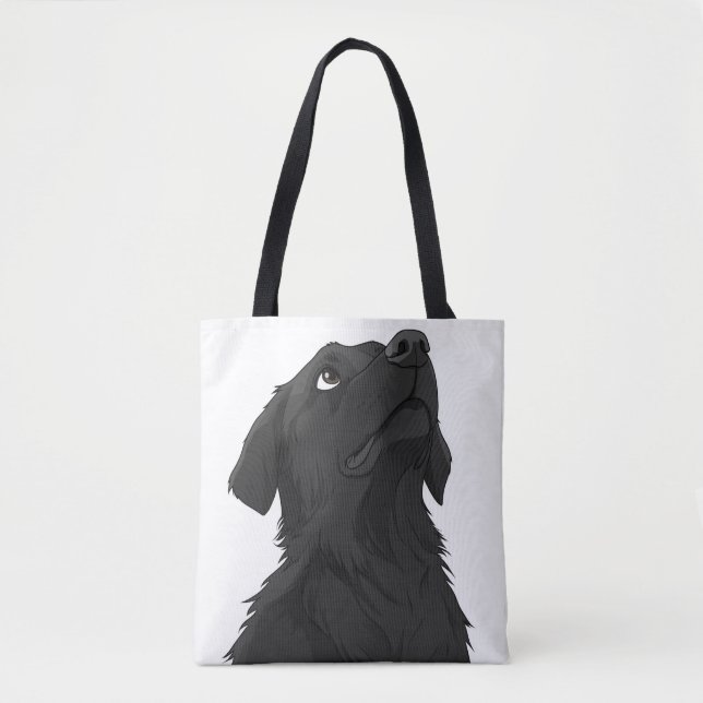 Black Placoted Retriever Tote Bag (Front)