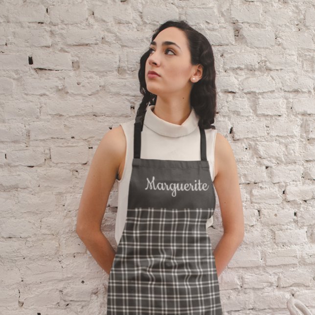 Black Plaid Apron (Creator Uploaded)