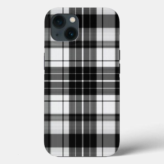 Black Plaid Case-Mate iPhone Case (Back)