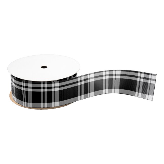Black Plaid Grosgrain Ribbon (Spool)
