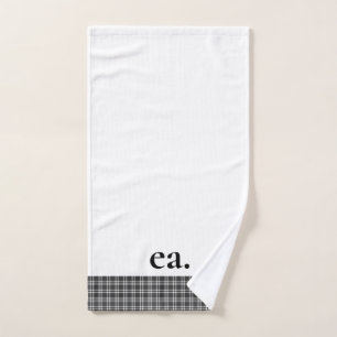 Black Plaid Hand Towel