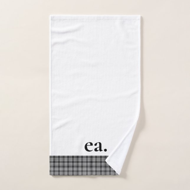 Black Plaid Hand Towel (Hand Towel)