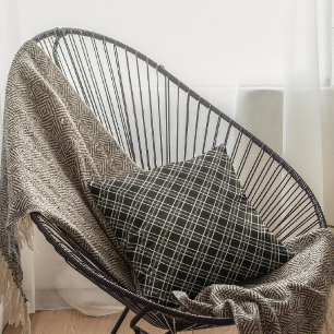 Black Plaid/Polka Dots Decorative Throw Pillow