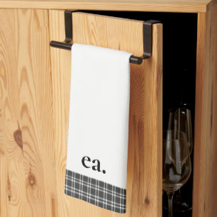 Black Plaid Tea Towel