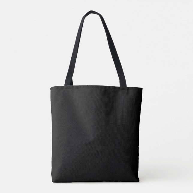Black Plain Black Elegant Tote Bag (Back)