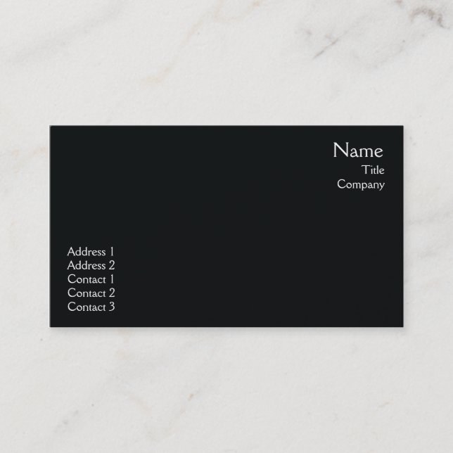 Black Plain  - Business Card (Front)